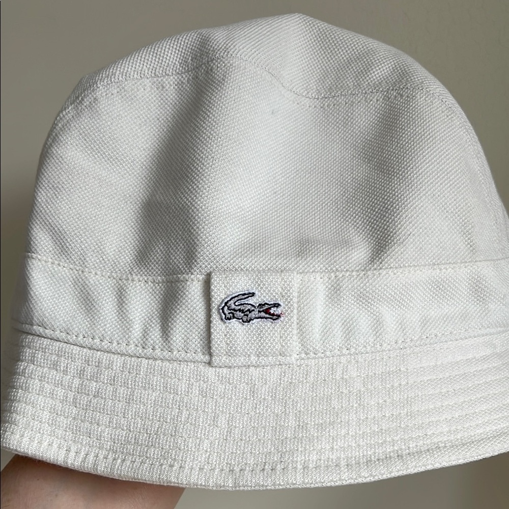 Lacoste White Bucket Hat